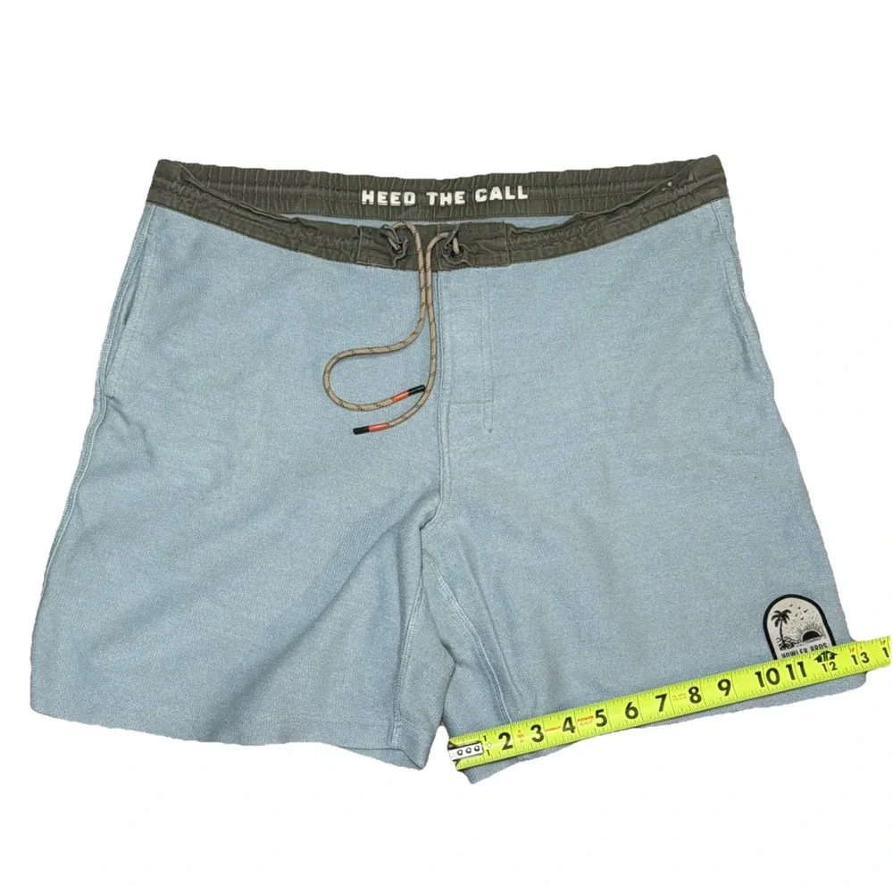 Howler Brothers Bros Men's Cotton Blend 38x8 Blue‎ Shorts Drawstring Pockets
